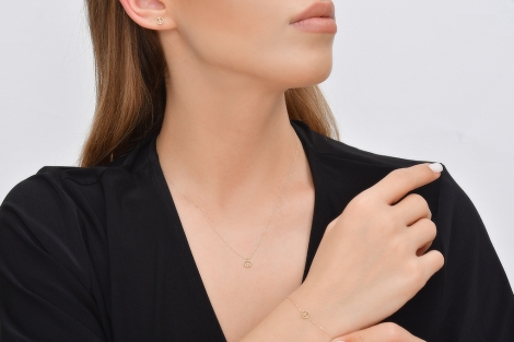 Quyumcu - 14K Gold Peace Earring (1) Quyumcu - 14K Gold Peace Earring (1)