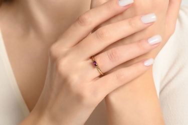 Quyumcu - 14K Gold Pink Gemstone Ring Quyumcu - 14K Gold Pink Gemstone Ring