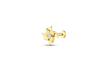 Quyumcu - 14K Gold Pinwheel Tragus Earring Quyumcu - 14K Gold Pinwheel Tragus Earring