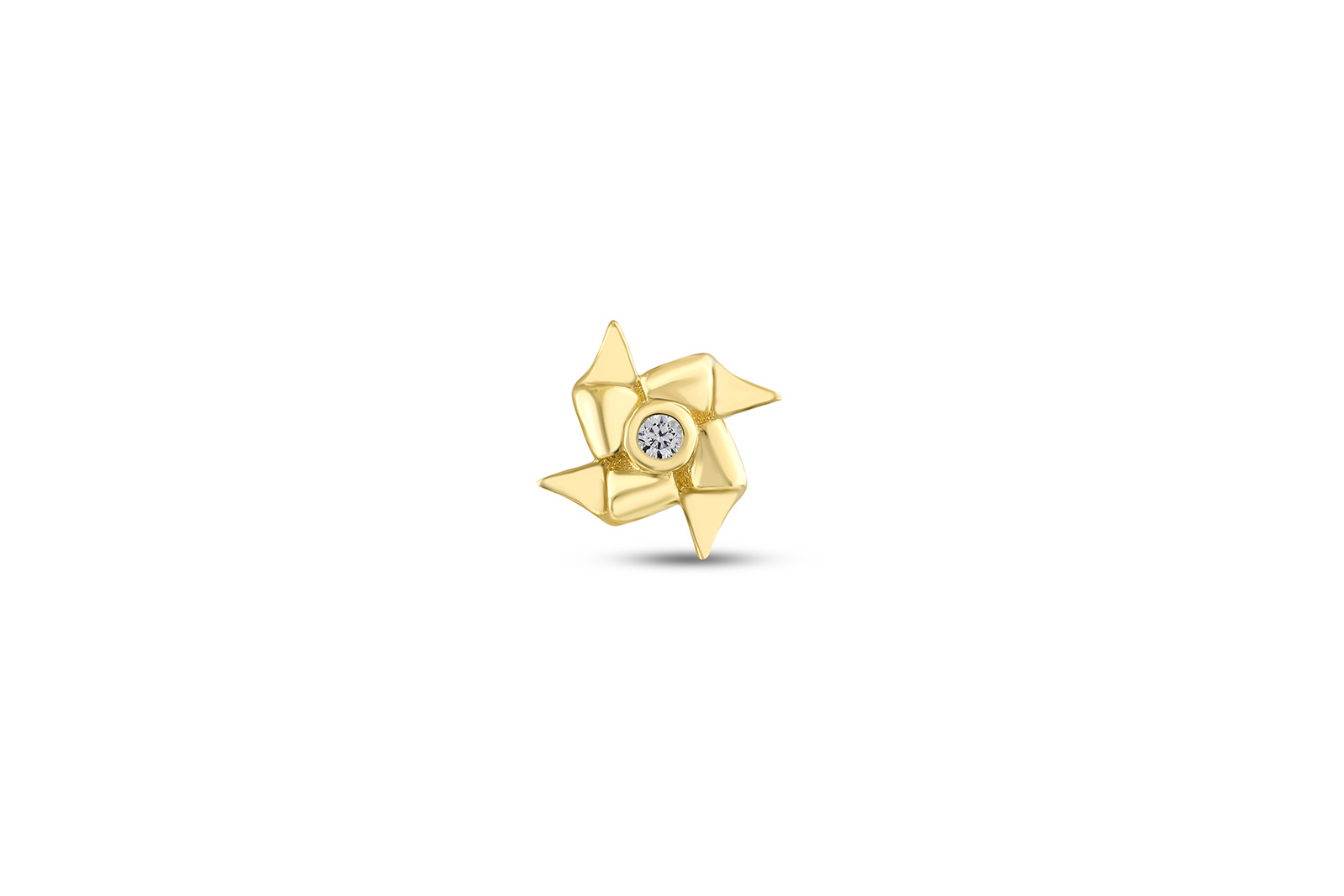 Quyumcu - 14K Gold Pinwheel Tragus Earring (1) Quyumcu - 14K Gold Pinwheel Tragus Earring (1)