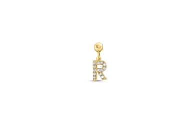 Quyumcu - 14K Gold R Letter Charm