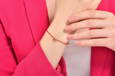 Quyumcu - 14K Gold Red Cord Bracelet Quyumcu - 14K Gold Red Cord Bracelet