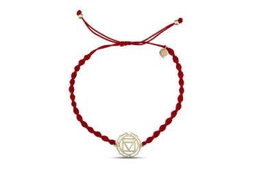 Quyumcu - 14K Gold Root Chakra Red Cord Bracelet Quyumcu - 14K Gold Root Chakra Red Cord Bracelet