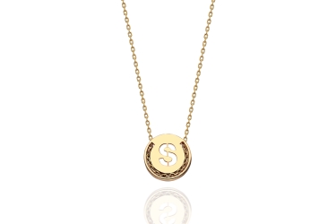 Quyumcu - 14K Gold S Letter Necklace Quyumcu - 14K Gold S Letter Necklace