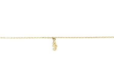 Quyumcu - 14K Gold Seahorse Anklet (1)