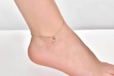 Quyumcu - 14K Gold Ship Anklet