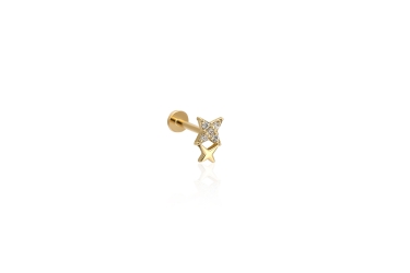 Quyumcu - 14K Gold Sirius Star Tragus Earring Quyumcu - 14K Gold Sirius Star Tragus Earring
