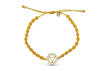 Quyumcu - 14K Gold Solar Plexus Chakra Yellow Cord Bracelet Quyumcu - 14K Gold Solar Plexus Chakra Yellow Cord Bracelet