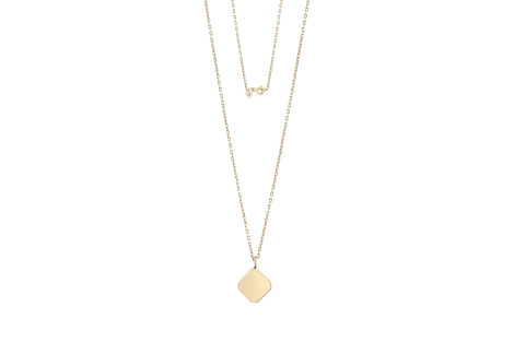 Quyumcu - 14K Gold Square Necklace Quyumcu - 14K Gold Square Necklace