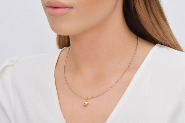 Quyumcu - 14K Gold Star Charm Italian Necklace