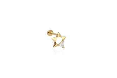 Quyumcu - 14K Gold Star Tragus Earring Quyumcu - 14K Gold Star Tragus Earring