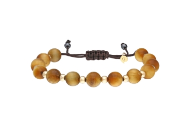 Quyumcu - 14K Gold Tiger's Eye Men's Bracelet Quyumcu - 14K Gold Tiger's Eye Men's Bracelet