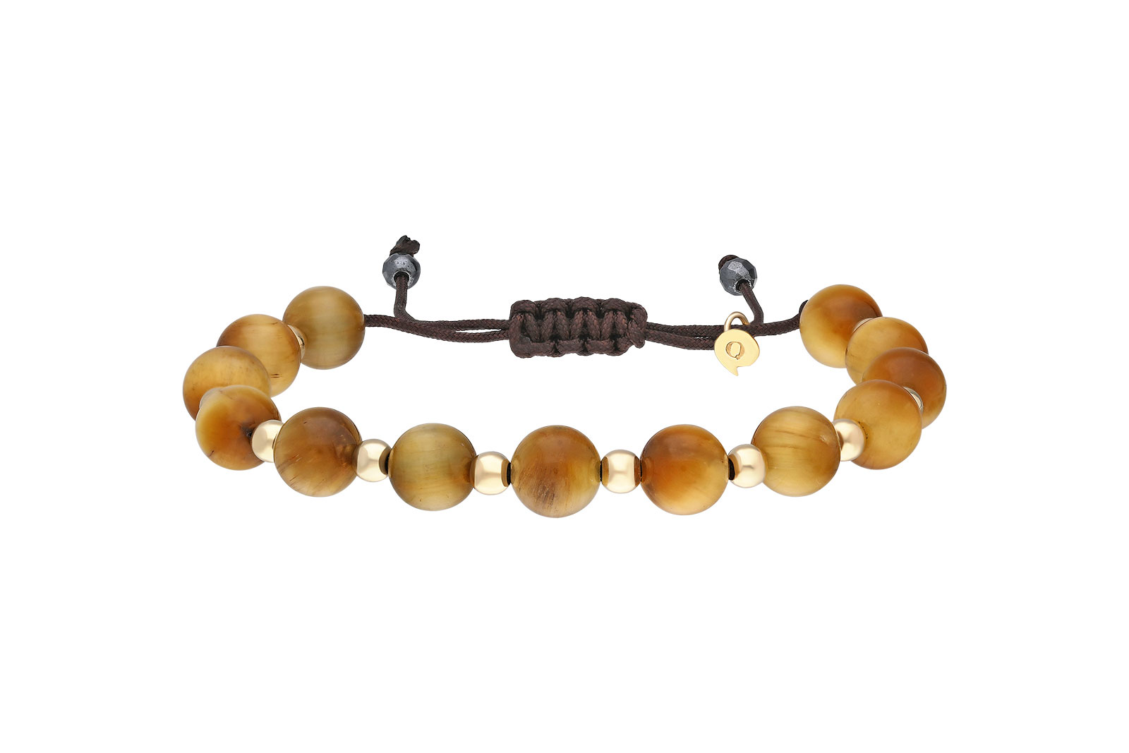 Quyumcu - 14K Gold Tiger's Eye Men's Bracelet Quyumcu - 14K Gold Tiger's Eye Men's Bracelet