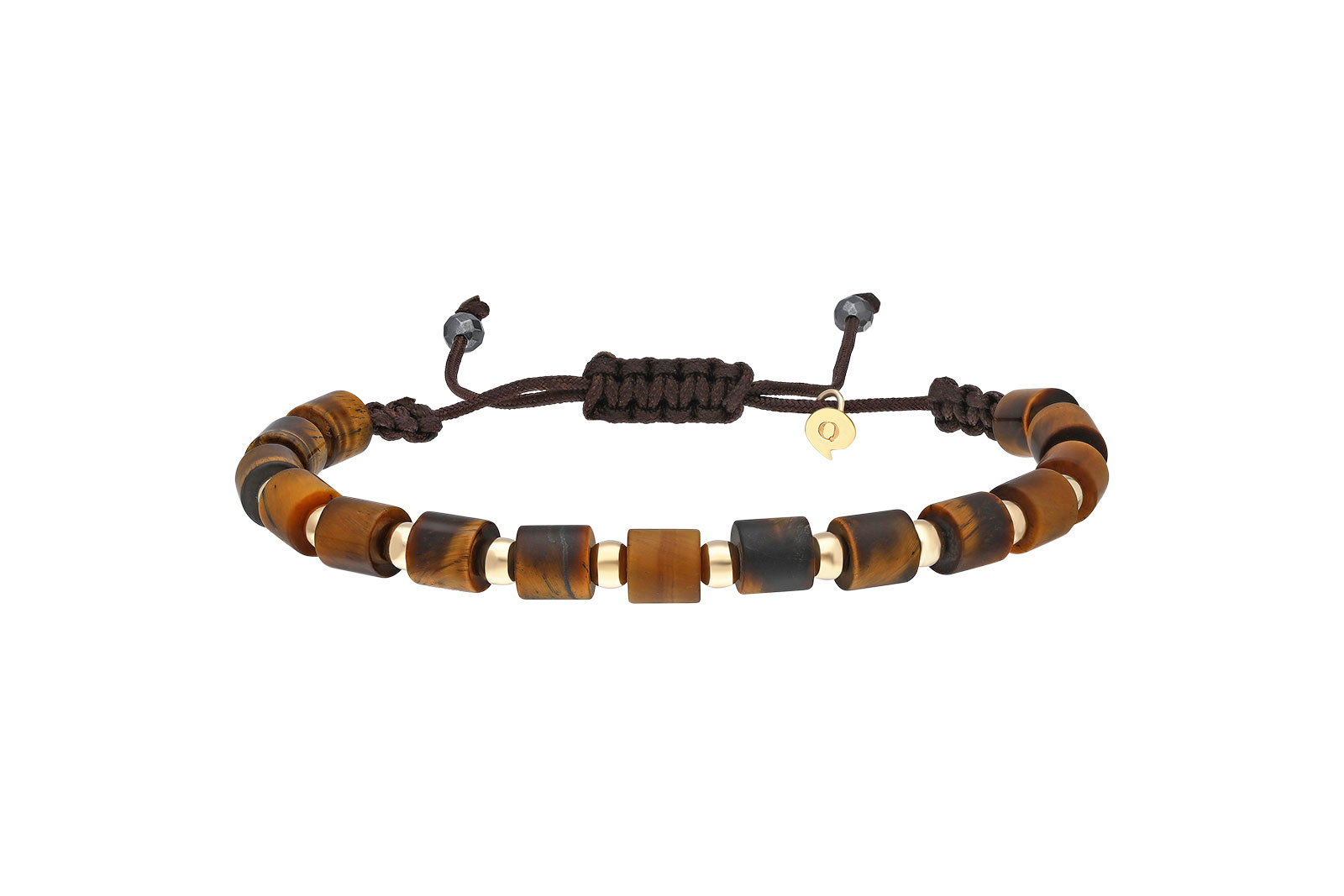 Quyumcu - 14K Gold Tiger's Eye Men's Bracelet Quyumcu - 14K Gold Tiger's Eye Men's Bracelet