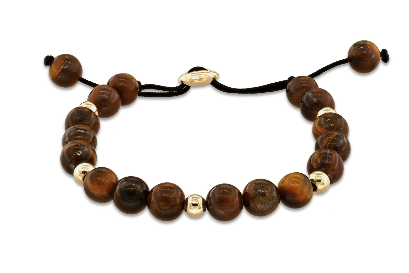 Quyumcu - 14K Gold Tiger's Eye Men's Bracelet (1) Quyumcu - 14K Gold Tiger's Eye Men's Bracelet (1)