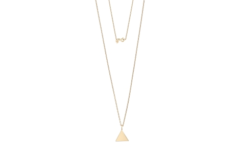 Quyumcu - 14K Gold Triangle Necklace