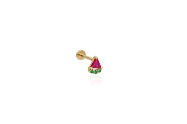 Quyumcu - 14K Gold Watermelon Tragus Earring Quyumcu - 14K Gold Watermelon Tragus Earring