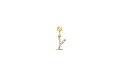 Quyumcu - 14K Gold Y Letter Charm Quyumcu - 14K Gold Y Letter Charm