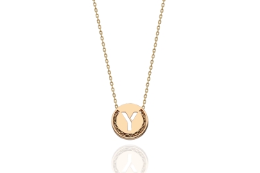 Quyumcu - 14K Gold Y Letter Necklace Quyumcu - 14K Gold Y Letter Necklace
