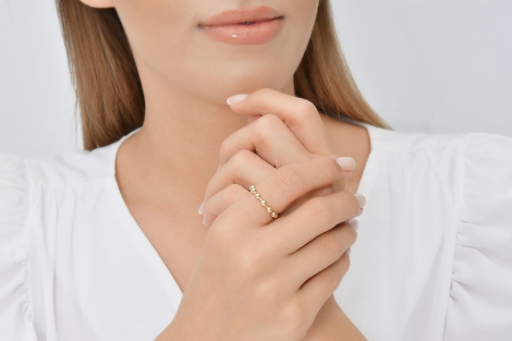 Quyumcu - 14 Ayar Altın Minimal Balon Yüzük (1) Quyumcu - 14 Ayar Altın Minimal Balon Yüzük (1)